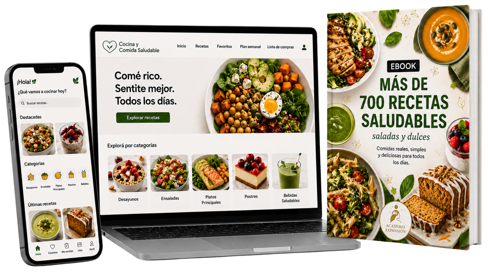 Comé Rico Sin Culpa: ebook y app web con más de 700 recetas