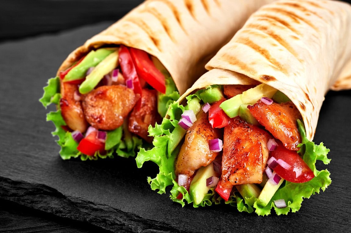 Burrito integral de pollo
